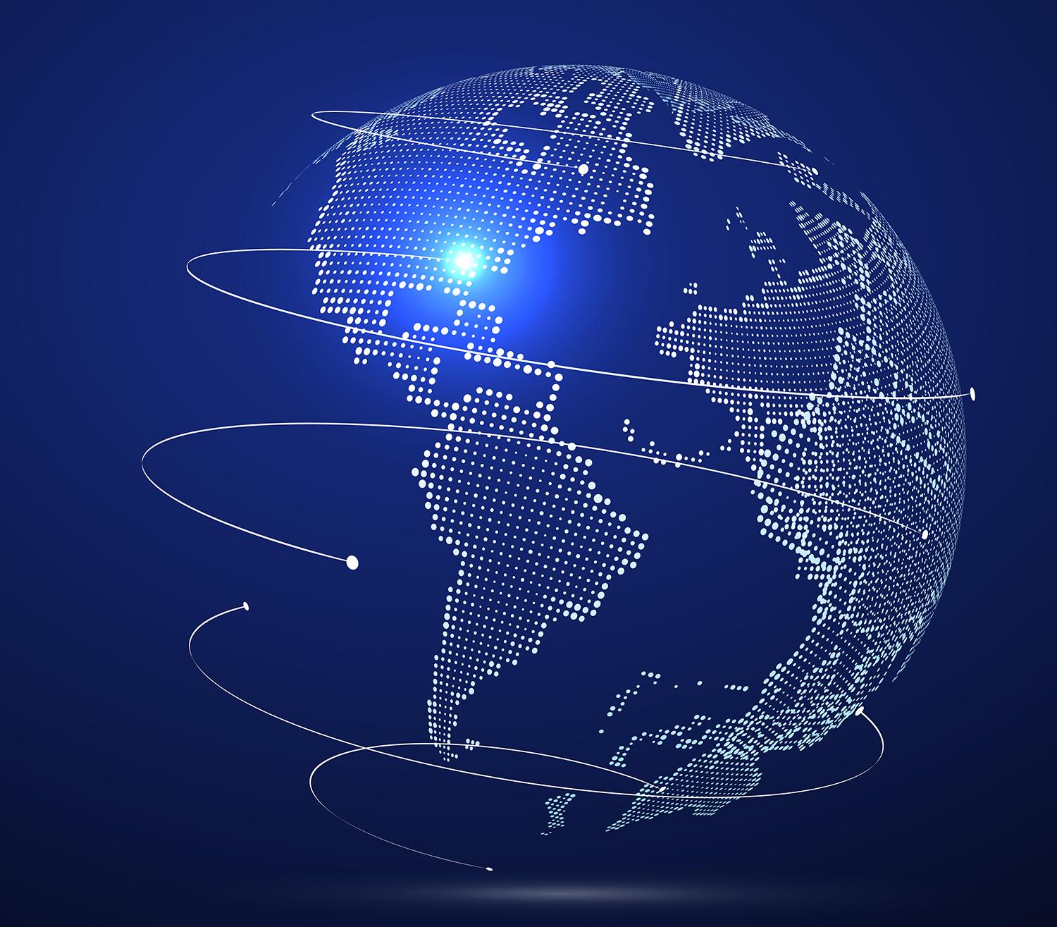 3D earth graphic symbolizing global trade, vector illustration.