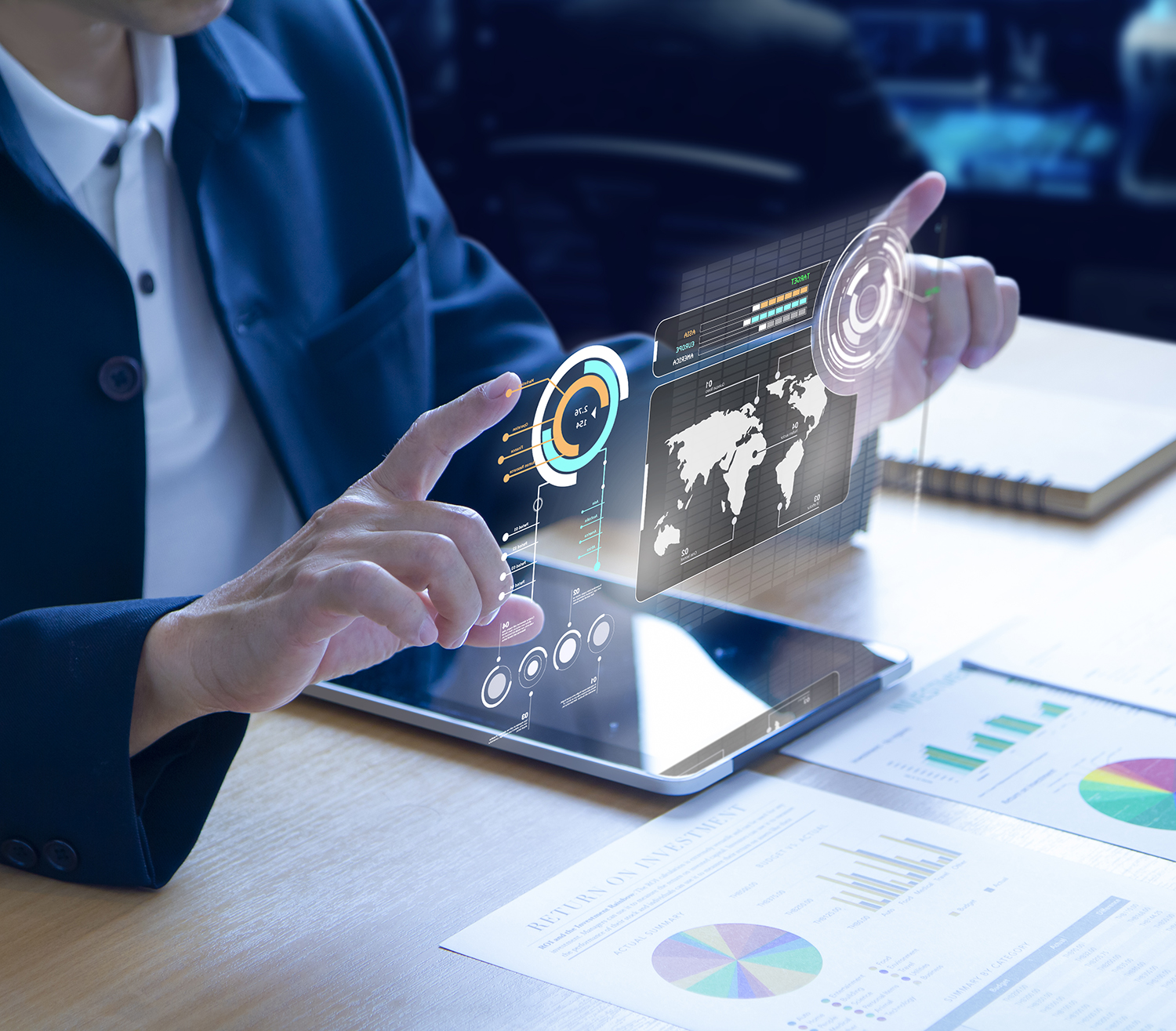 Futuristic business investment information technology